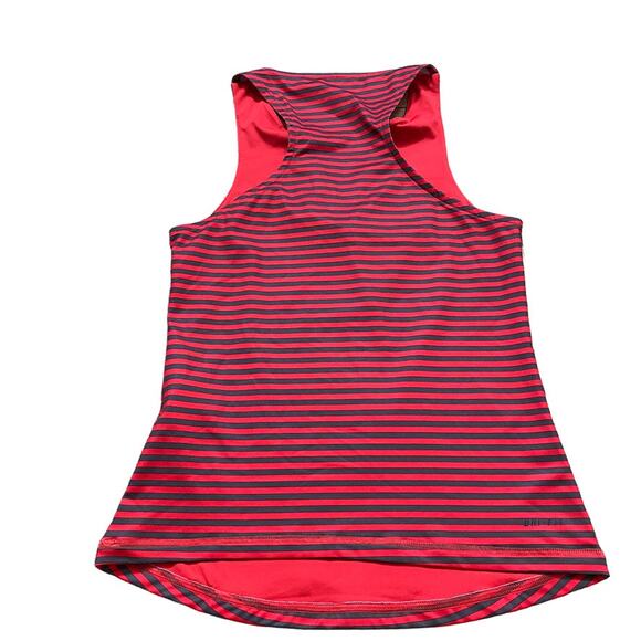 Nike Tank V-Neck Red Striped S- Pickleball Tennis Running - Picture 2 of 3